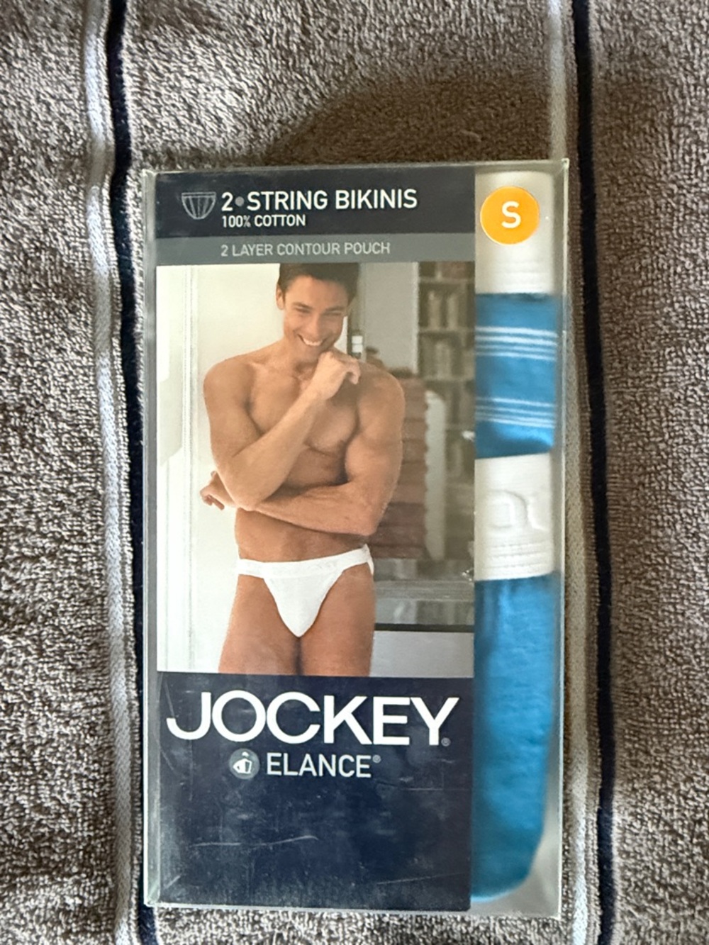 Vintage Jockey Men’s 2-Pack String Bikinis - White & Blue